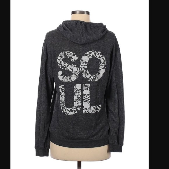 SOULCYCLE - Grey Skull Pocket Hoodie - Picture 2 of 3